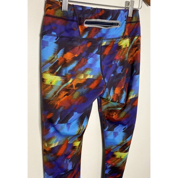 Athleta Colorburst Sonar Funky Mid Rise Ankle Leggings Stretchy Activewear Sz S - Picture 6 of 10